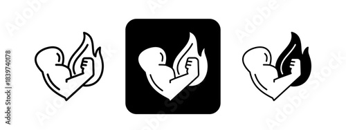 Motivation  Solid color and black line drawing vector illustration set