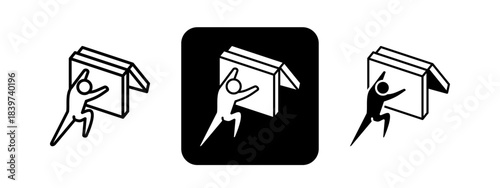 Resilience  Solid color and black line drawing vector illustration set