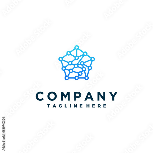 technology logo template design, emblem, symbol, or icon