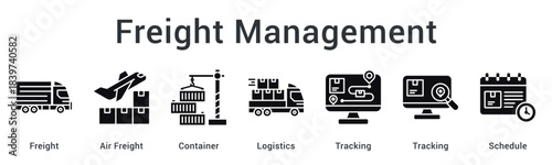 Freight Management coordinates freight, containers, air transport, logistics, tracking systems, and scheduling to ensure smooth delivery operations.
