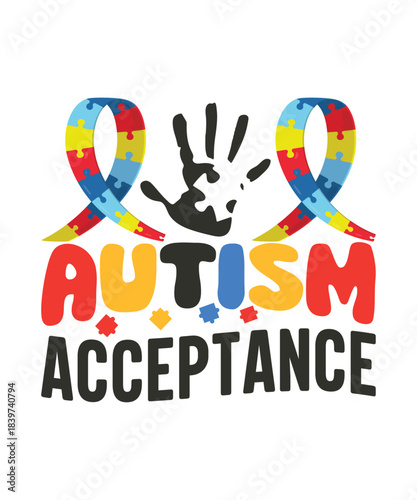 Autism Acceptance T-Shirt | Awareness & Support Graphic Vector