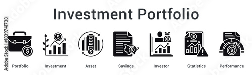 Investment portfolio management tracking assets and savings with investor statistics for performance optimization.