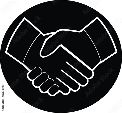 Handshake Symbol of Trust and Partnership Silhouette Vector