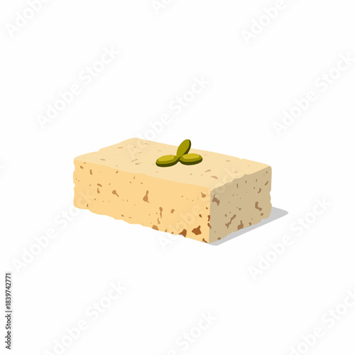 Halva Dessert in Flat Illustration for Middle Eastern Sweet Icons
