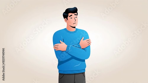 A Person Displays A State Of Sadness And Longing With Emotions Animation