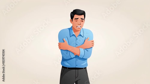 A Person Encounters Unexpected Anxieties and Fears Expressed In An Illustrative Manner
