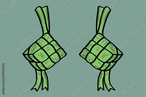 Hand-Drawn Ketupat Icon Illustration for Eid Celebration