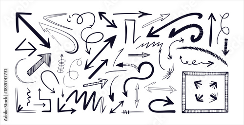 Bold thick silhouette arrow symbols showing movement and direction for applications