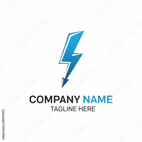 Free Download A blue stylized lightning bolt logo with placeholder text 