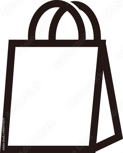 シンプルなショッピングバッグの線画アイコン