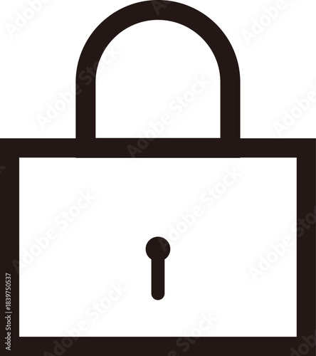 線画の錠前アイコン