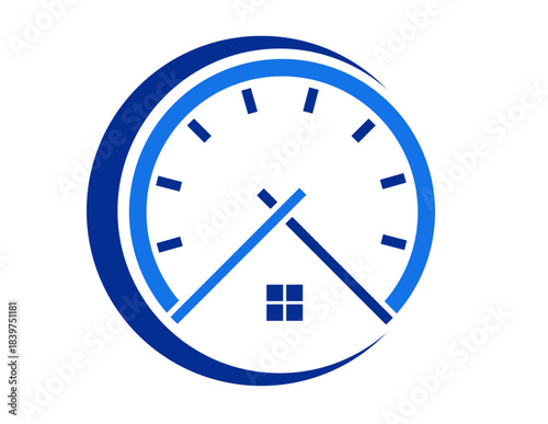 real estate time,home clock logo