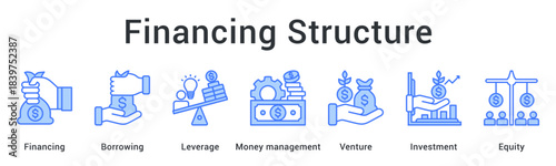 Financing structure utilizes borrowing and leverage with money management for venture investment and equity capital.