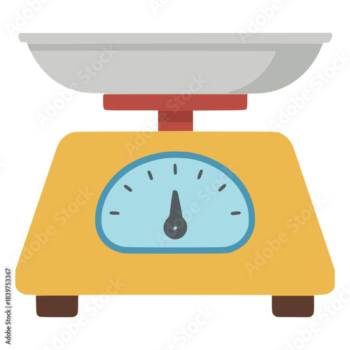 analog scales weight ingredient cooking food flat color vector illustration template design