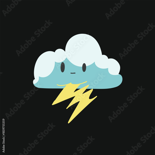 storm with cute color design vector