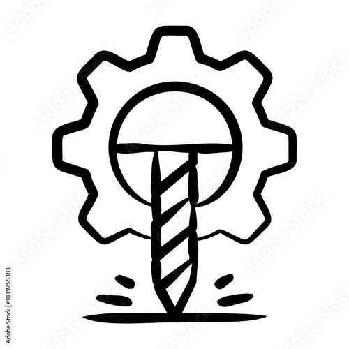 Machining Icon - Handdrawn