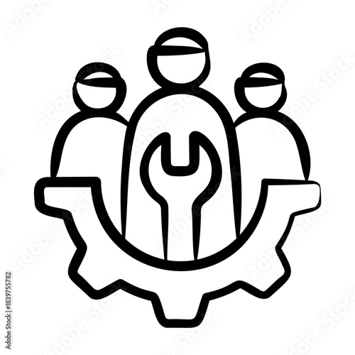 Maintenance Crew Icon - Handdrawn