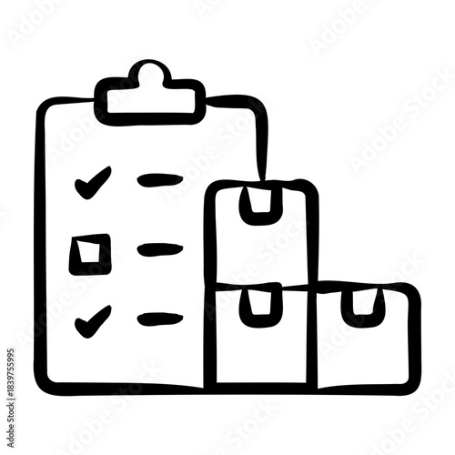 Inventory Check Icon - Handdrawn