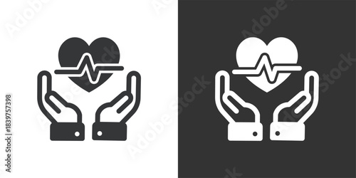 Heart Care icon. Solid glyph series icon