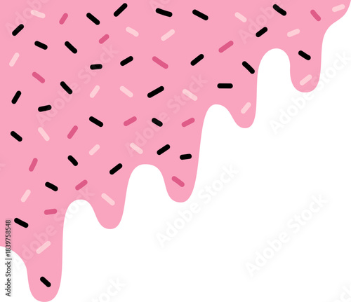 Dripping Strawberry Cream with Sprinkles