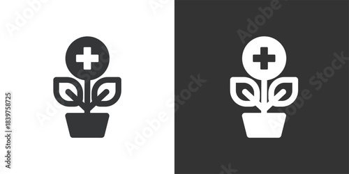 Natural Medicine icon. Solid glyph series icon