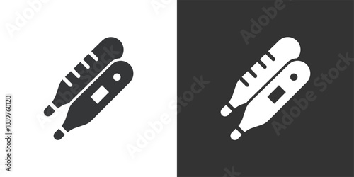 Thermometers icon. Solid glyph series icon