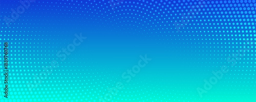Online webinar vector template. Mock up for busines conference announcement. Abstract blue halftone dotted minimal background