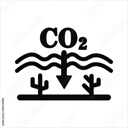 ocean acidification icons. simple solid vector illustrtation