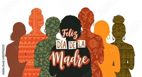 Multicultural Mother Silhouette Collage — 