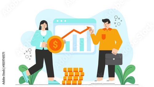 Flat illustration of investment diversification Flat Vector Illustration