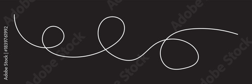 Minimalist spiral line icons. Preview grid of abstract hand-drawn spiral line icons in black and white, showcasing decorative swirls useful for design, illustration, and graphic EPS10/AI.