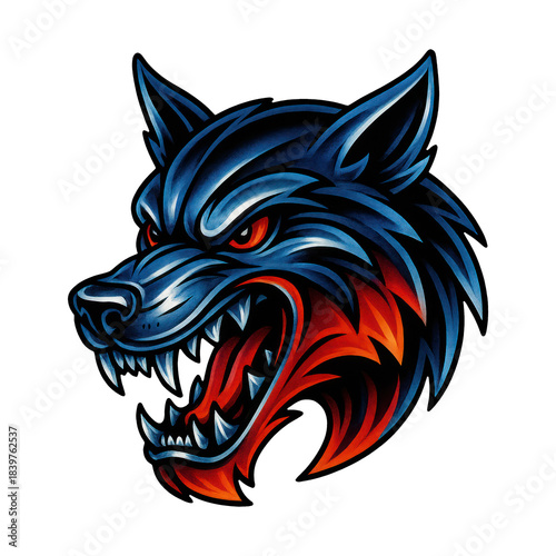 Wallpaper Mural PNG Fierce wolf head illustration Torontodigital.ca