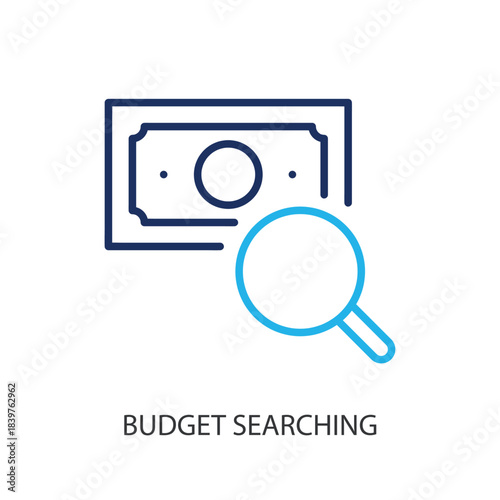 Budget searching thin line icons. Original vector illustration.