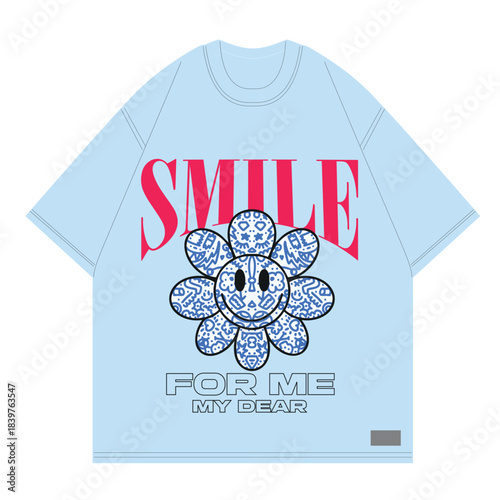 flower emote design doodle abstract design for clothing merch