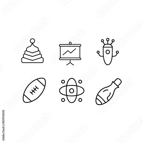 Collection of diverse line icons representing various concepts