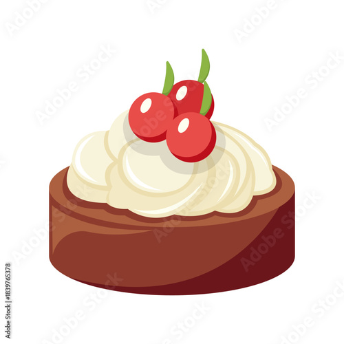 Round Cherry Topped Cake