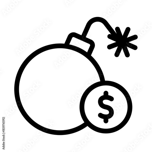 Bomb Funding Line Icon of Terrorist Financing Icon Set