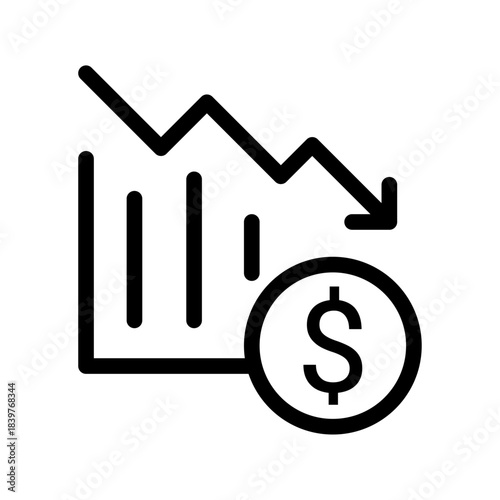 Market Decline Line Icon of Recession Icon Set