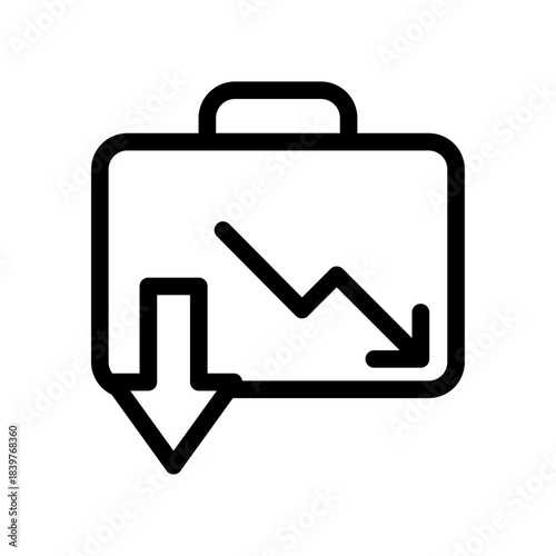 Business Down Line Icon of Recession Icon Set