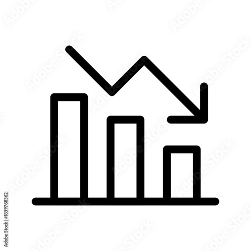 Economic Drop Line Icon of Recession Icon Set