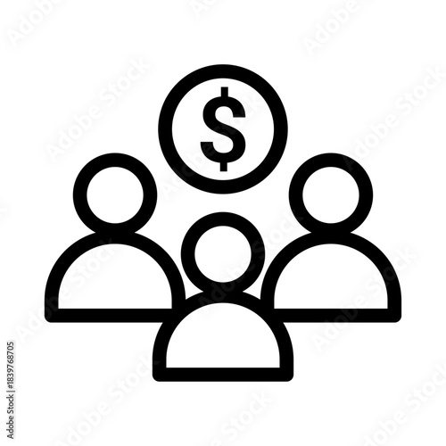 Community Funding Line Icon of Social Impact Investing Icon Set