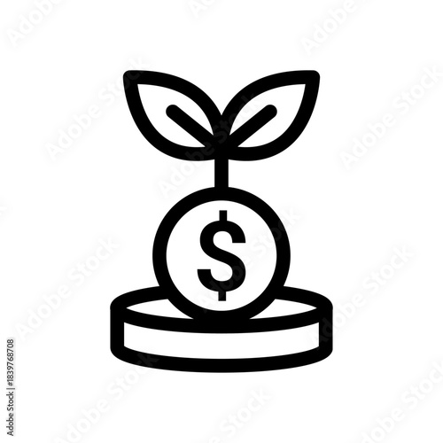 Sustainable Investment Line Icon of Social Impact Investing Icon Set