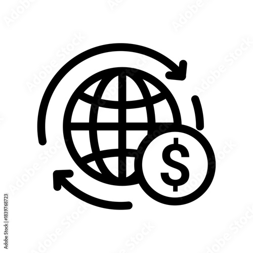 Global Responsible Finance Line Icon of Social Impact Investing Icon Set