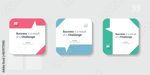 Creative Bubble testimonial banner, quote, infographic set. Social media post template designs for quotes. Empty speech bubbles, quote bubbles and text box