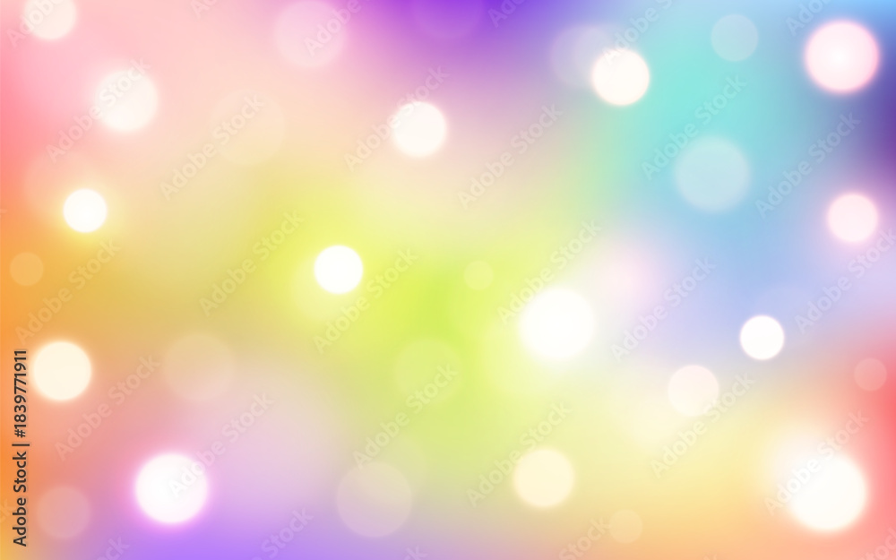 Obraz premium Colorful Pastel Bokeh Light Background with Soft Glow Effect, Abstract Rainbow Blur Design for Creative, Cute, and Vibrant Themes, Background decoration