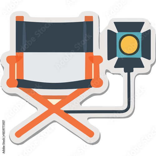 Director Chair and Lighting Equipment in a Studio Ready for Filming