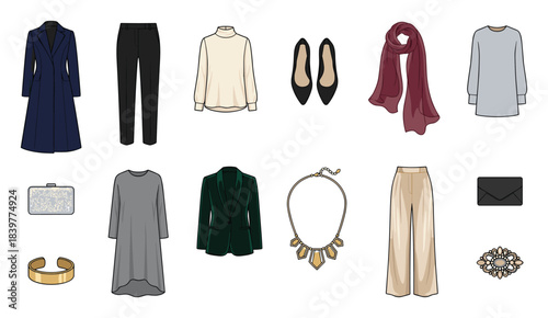 Stylish Ladies Wardrobe Selection: Clothing and Accessories for Special Occasions