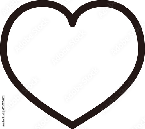 ハートをシンプルに描いた線画アイコン