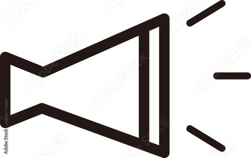 シンプルな拡声器のアナウンスアイコン