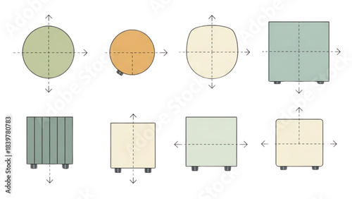 Geometric variations for a design plan created with Auto Cad tools.